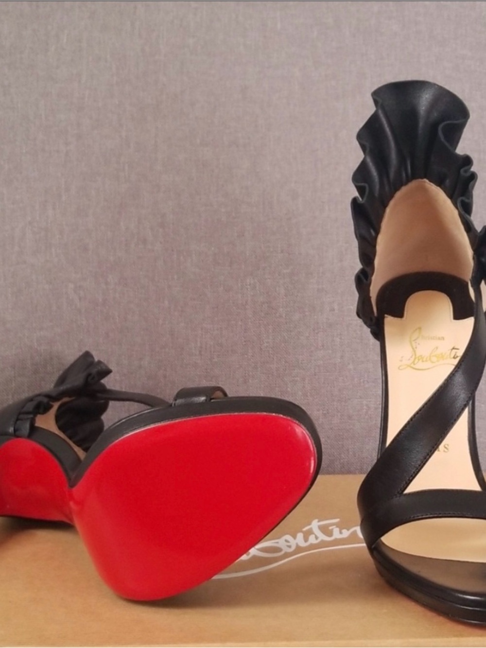 Christian Loubitin Colankle Stilettos (Black) 38